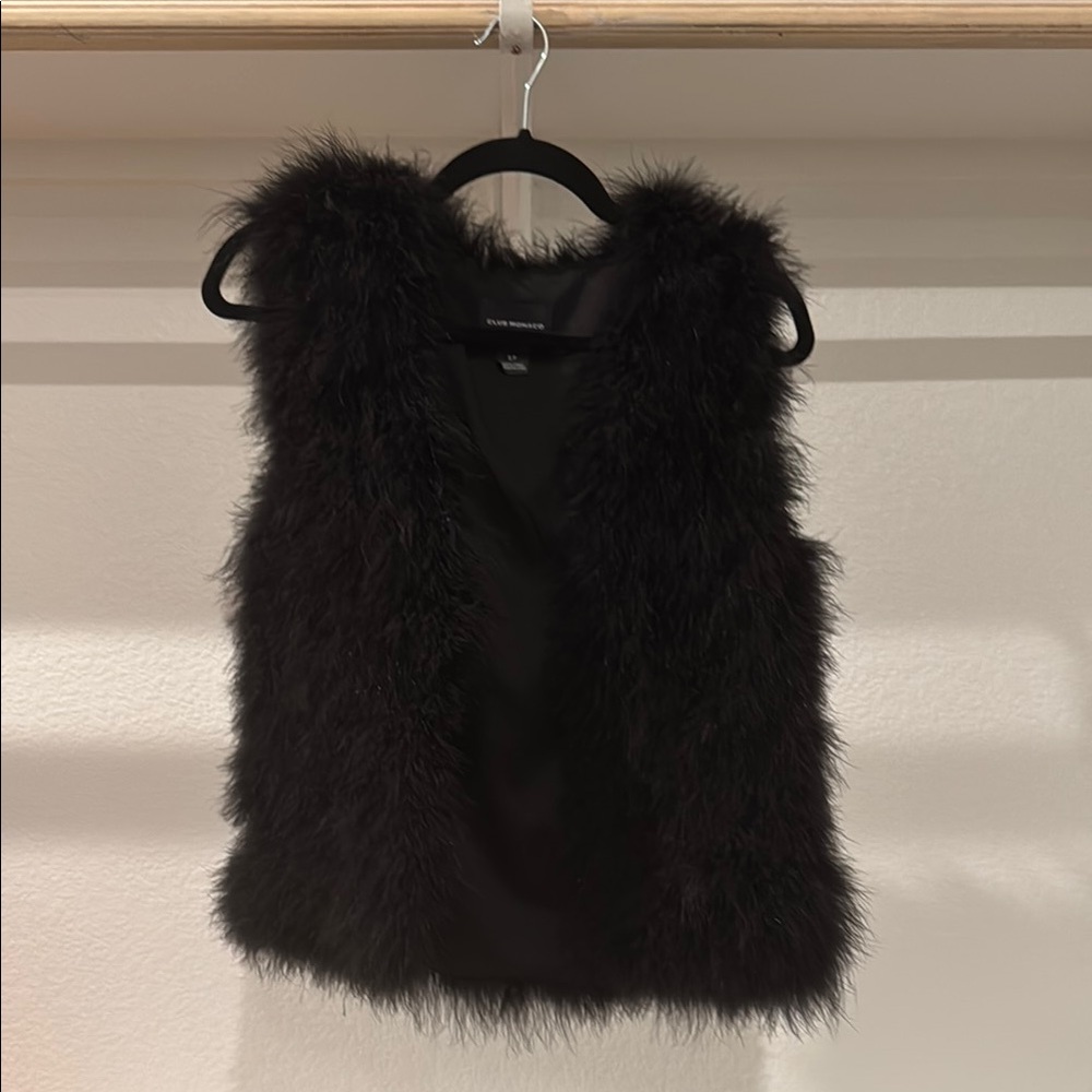 Club Monaco Dark Faux Fur Vest